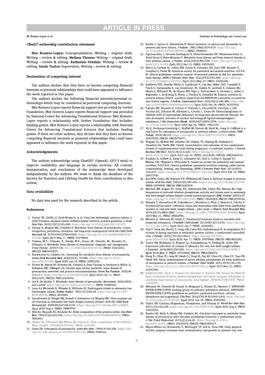 Metabolic bone disease of prematurity article, page 7 of 8