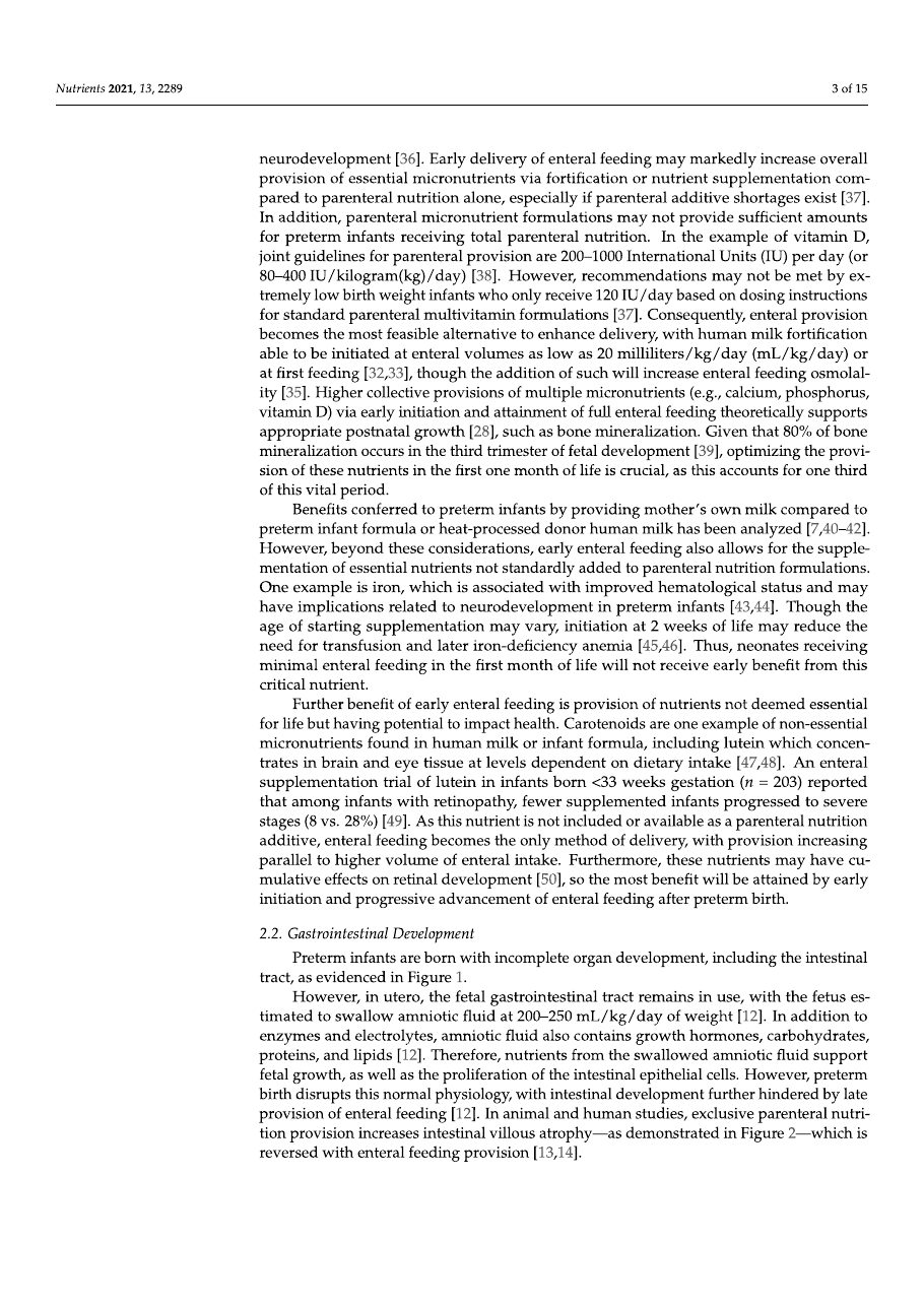 Early Enteral Feeding article, page 3 of 15