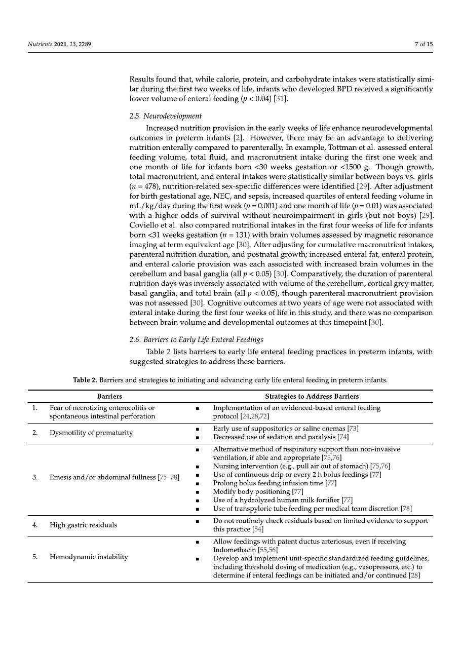 Early Enteral Feeding article, page 7 of 15