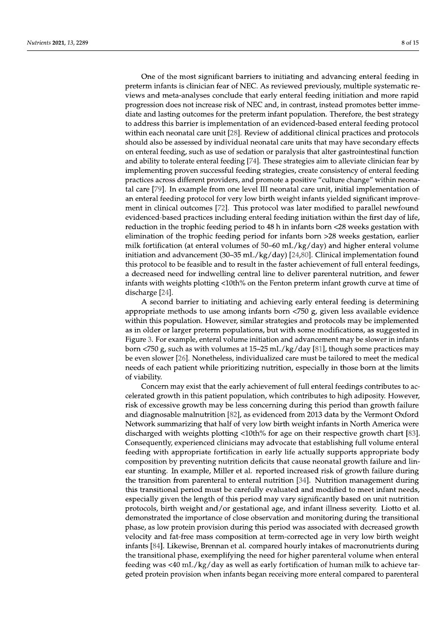 Early Enteral Feeding article, page 8 of 15