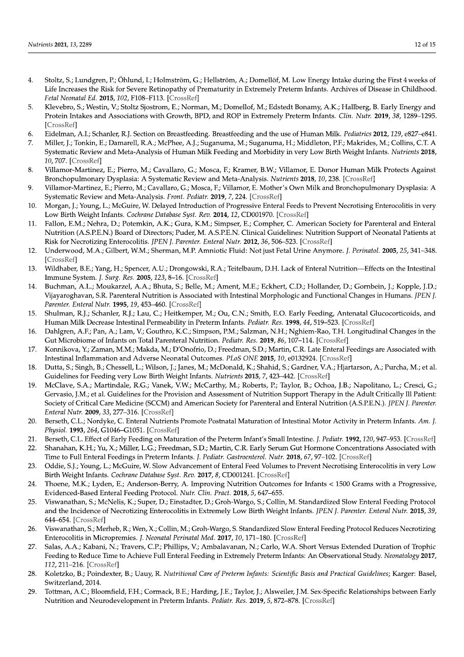 Early Enteral Feeding article, page 12 of 15