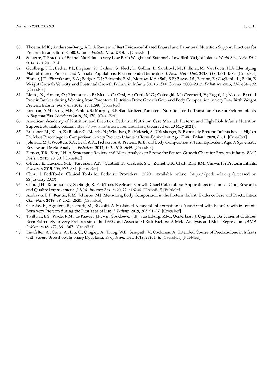 Early Enteral Feeding article, page 15 of 15