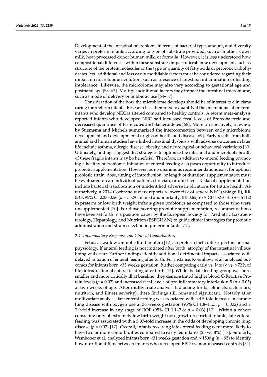Early Enteral Feeding article, page 6 of 15